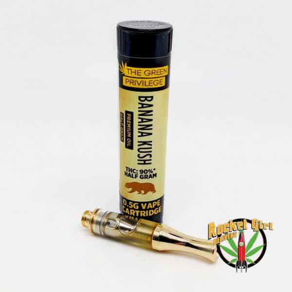 Green Privilege: Banana Kush (h) Vape Cartridge .5g 90%